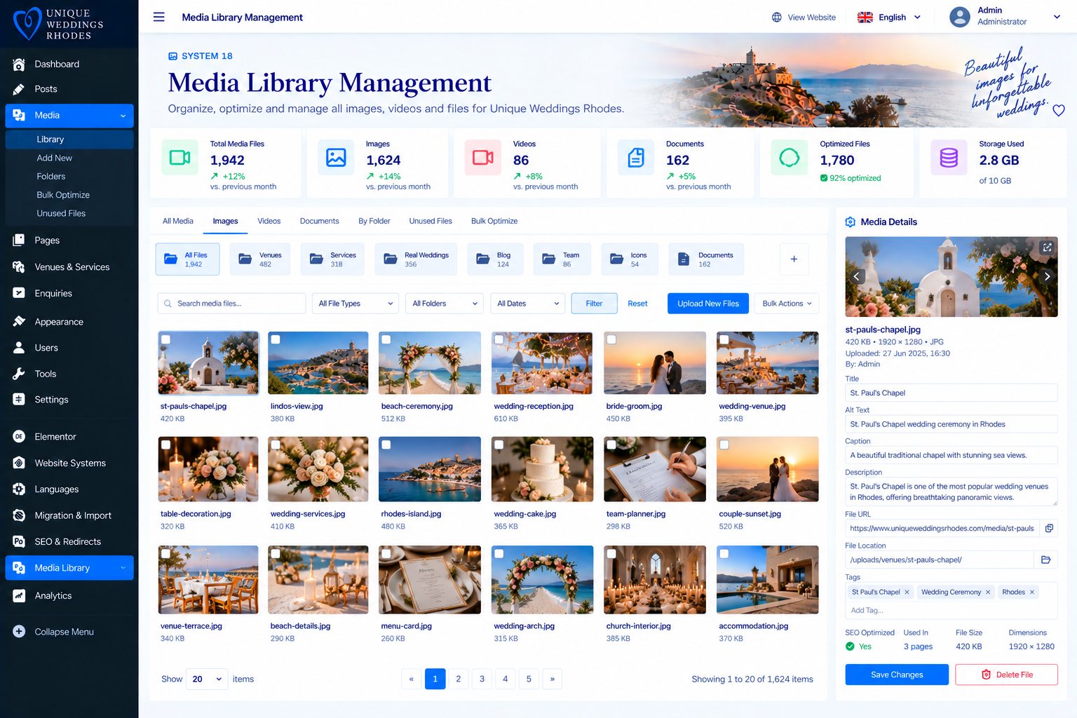 Media Library & Image Management design concept